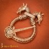 Celtic Dragon Brooch / Cloak Pin Lost-wax Cast Bronze