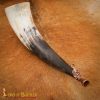 Viking Genuine Blowing Horn / Gjallarhorn with Intricate Lost-wax Cast Bronze Mouthpiece