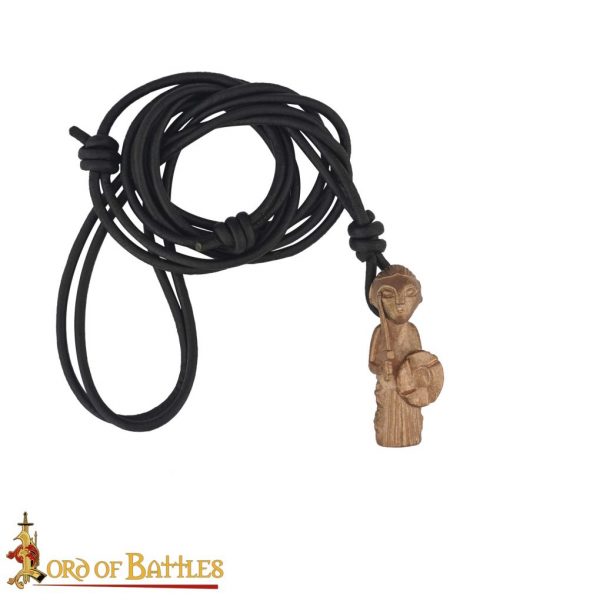 Medieval Pendant Lost Wax Cast Bronze Necklace Valkyrie Glass Lady Norse Style Pendant