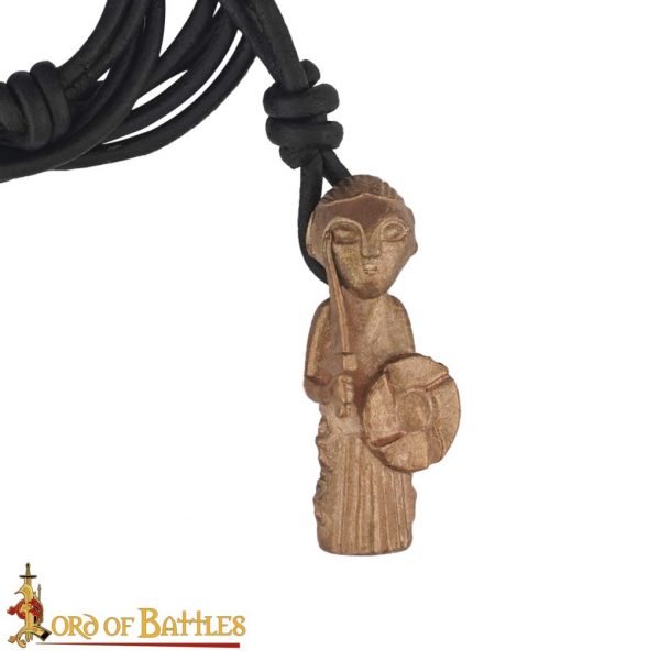 Medieval Pendant Lost Wax Cast Bronze Necklace Valkyrie Glass Lady Norse Style Pendant