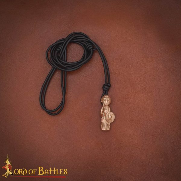 Medieval Pendant Lost Wax Cast Bronze Necklace Valkyrie Glass Lady Norse Style Pendant