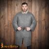 Flat Ring Chainmail Hauberk Shirt, Riveted and Alternating, ID 6 mm, Mild Steel