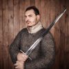 Flat Ring Chainmail Hauberk Shirt, Riveted, ID 9 mm, Titanium