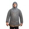Medieval Coif and Full Sleeves Shirt, Butted, ID 10mm, Zinc Coated
