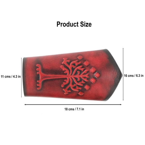 Genuine Leather Bracers with Embossed Tree of Gondor Motif