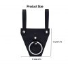 Black Genuine Leather Frog with Steel Ring