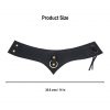 Medieval Black Genuine Leather Accessory with Steel Ring