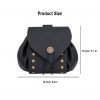 Medieval Leather Belt Pouch with Antique Brass Button