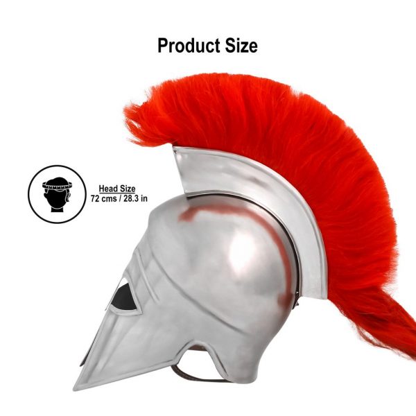 Greek hoplite Corinthian Steel Helmet with Rich Battle Crest - Image 14