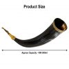 Medieval Viking Drinking Horn with Engraved Valknut Genuine Ox Horn