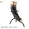 Medieval Viking Drinking Horn with Pure Brass Fittings Handcrafted Genuine Ox Horn