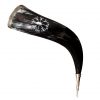 Medieval Viking Drinking Horn Genuine Ox Horn with Engraved Vegvisir