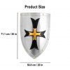 Fantasy Crusader Knight Steel Shield for Décor and Reenactments
