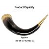 Medieval Viking Drinking Horn with Pure Brass Fittings Handcrafted Genuine Ox Horn