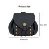 Medieval Leather Belt Pouch with Antique Brass Button