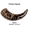 Drinking Horn with Charred Specks Handcrafted Genuine Ox Horn