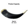 Stallion Drinking Horn with Pure Solid Brass Fittings Genuine Ox Horn