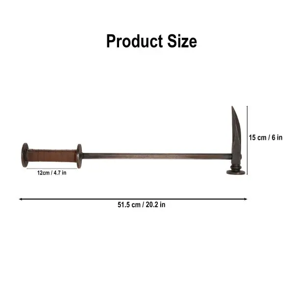 LOOYAR Medieval Crusader Battle Hammer - 32" PU Foam Knight Weapon For Cosplay, LARP & Halloween Costumes