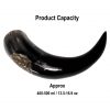 Drinking Horn with Engraved Celtic Knotwork Handcrafted Genuine Ox Horn