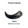 Engraved Stallion Drinking Horn Handcrafted Genuine Ox Horn