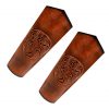 Genuine Leather Bracers with Embossed Celtic Spiral Design
