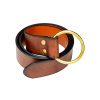 Handcrafted Fantasy Leather Belt with Pure Brass Ring Buckle