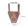 Black Genuine Leather Frog with Steel Ring