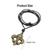 Fleur-de-Lis Pendant With Adjustable Leather Cord Antiqued Brass Accessory