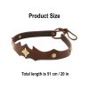 Princely Hunter Leather Headband With Pure Brass Mounts