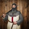 Chainmail Coif with Horizontal Ventail, 9mm 17 gauge, Riveted Titanium Flat Rings