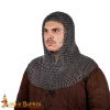 Round Ring Chainmail Classic Coif, Butted, 9 mm 16 gauge, Spring Steel