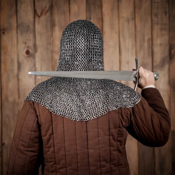 Flat Ring Chainmail Classic Coif, Riveted, ID 9 mm, Natural