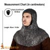 Flat Ring Chainmail Classis Coif, Riveted, ID 9 mm, Titanium