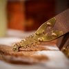 Gothic Leather Belt with Pure Solid Brass Buckle and Chape