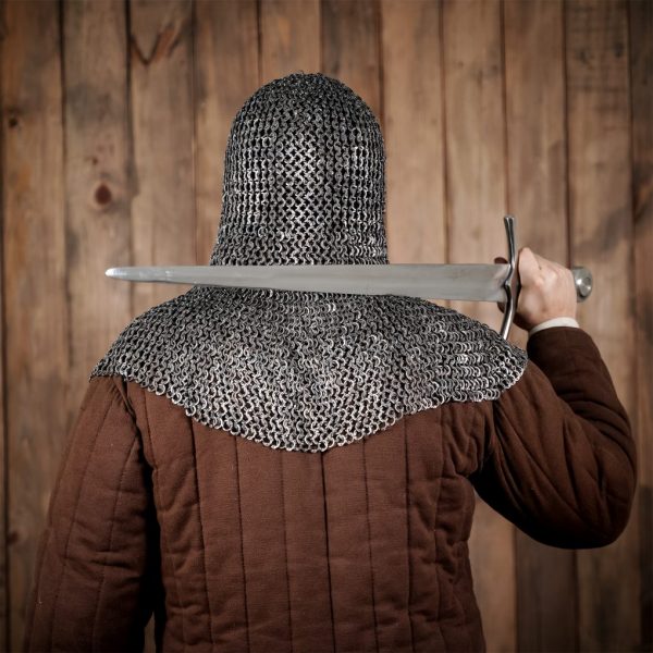 Flat Ring Chainmail Classic Coif, Riveted, ID 9 mm, Natural