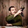 Viking Drinking Horn with Engraved Yggdrasil Design Handcrafted Genuine Ox Horn
