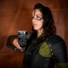 The Vegvisir Drinking Horn Engraved and Handcrafted from Genuine Ox Horn