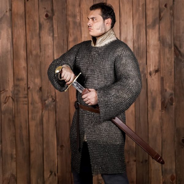Medieval Type XI Oakeshott Typology Sword with Leather Scabbard