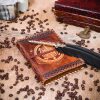 Fleur de Lis Navigation Compass Handcrafted Genuine Leather Journal Diary Notes