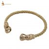 Viking Fenrir Wolf Torc Pure Solid Brass Neck Ring