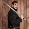 Medieval Type XVI Oakeshott Typology Knightly Functional Sword with Leather Scabbard