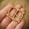 Plain Pure Solid Brass Buckle Set of 5