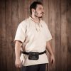 Medieval Quester's Leather Belt Pouch with Antiqued Brass Closure