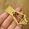 Solid Brass Lyre Shaped Late Medieval Buckle c 1360 - 1420