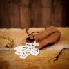 Gaming Bone Rune Set with Genuine Suede Drawstring Bag
