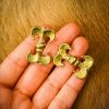 Renaissance Brilliant Brass Leather Mounts Pure Solid Brass Set of 5