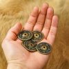 Antique Brass Pentacle Adornments Set of 5 Ideal Leather and Clothing Accessory