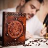 Fleur de Lis Navigation Compass Journal Handcrafted Genuine Leather Diary Notes