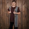 Round Ring Chainmail Byrnie with leather, Butted, 10 mm 16 gauge, Mild Steel