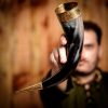 Medieval Viking Drinking Horn with Pure Brass Fittings Handcrafted Genuine Ox Horn